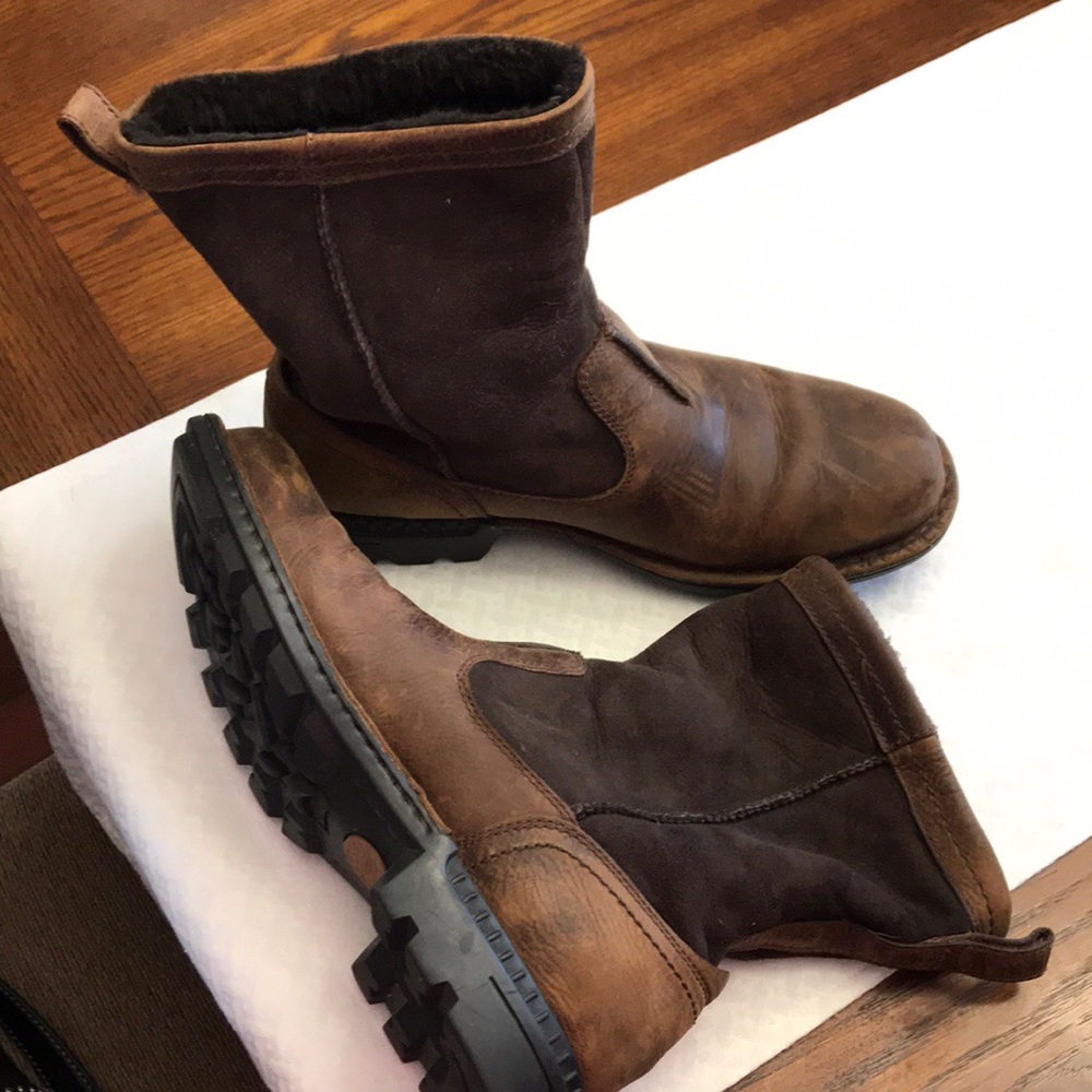 Men’s UGG Leather Boots lines with Sheepskin